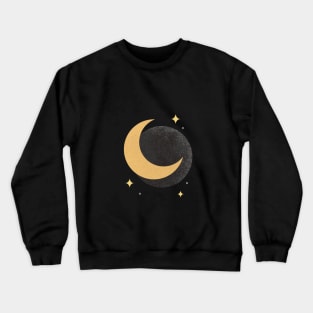 Moon Sparkle - Gold Black Crewneck Sweatshirt